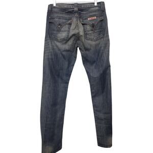 Hudson Mens Jeans 33 Medium Wash Mid Rise Straight Regular Fit Semi Distressed